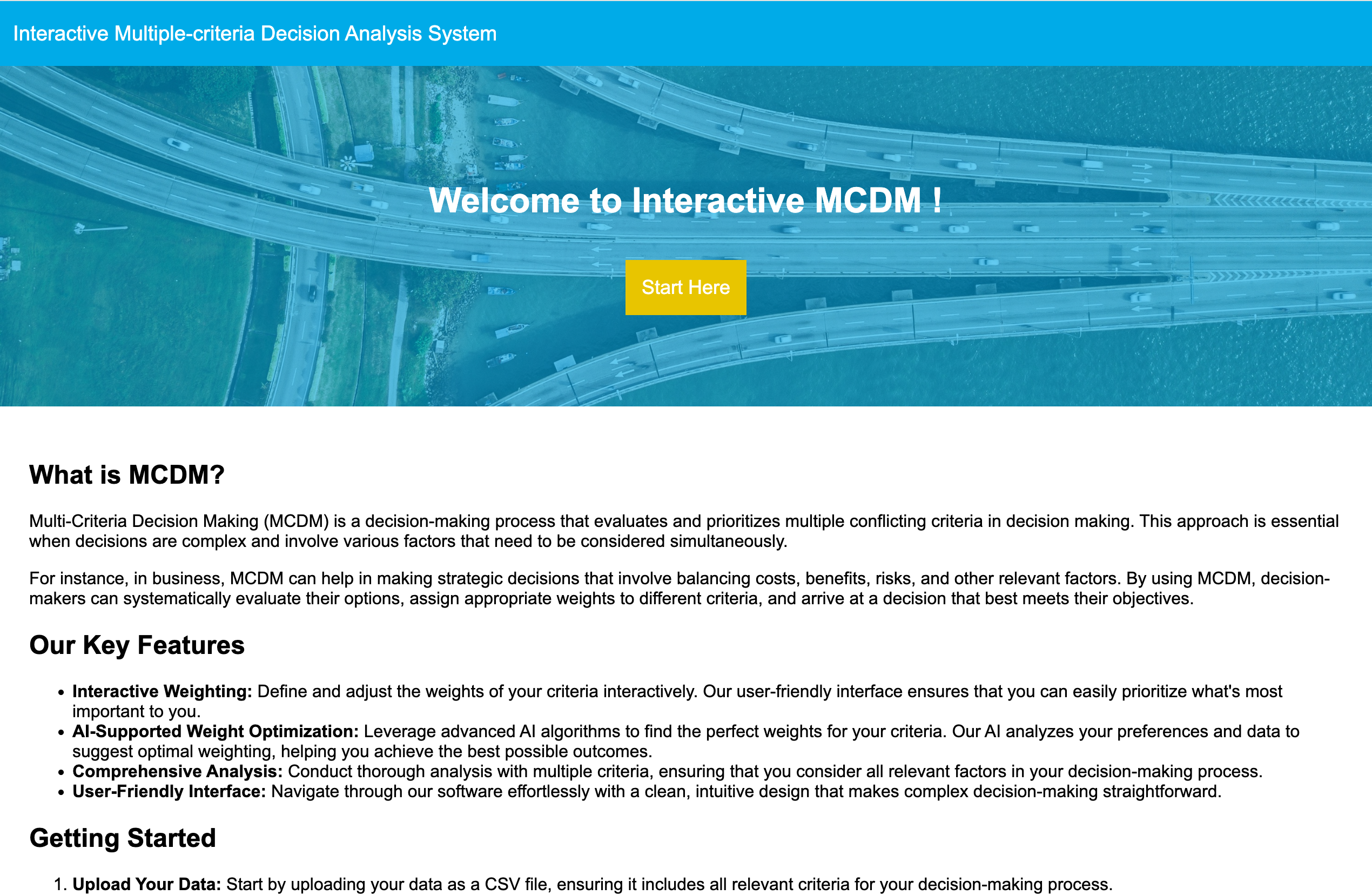 Interactive Multiple-criteria Decision Analysis System