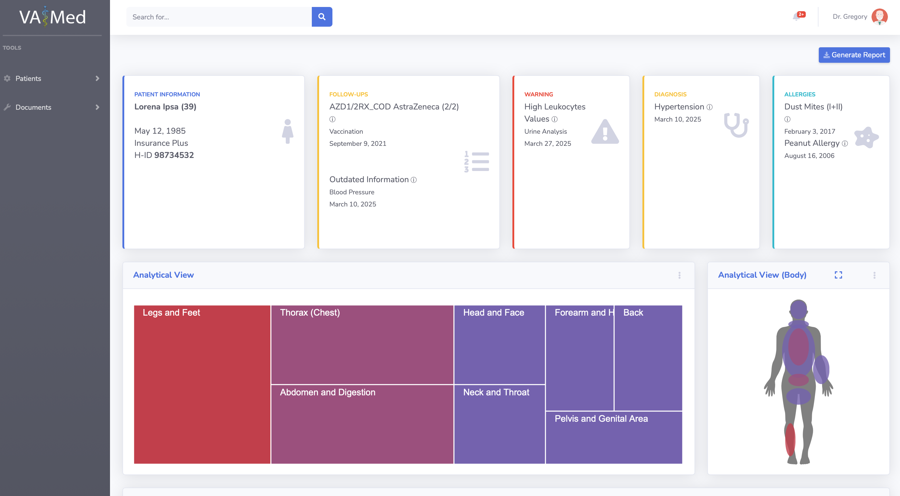 VAMED - Medical Dashboard