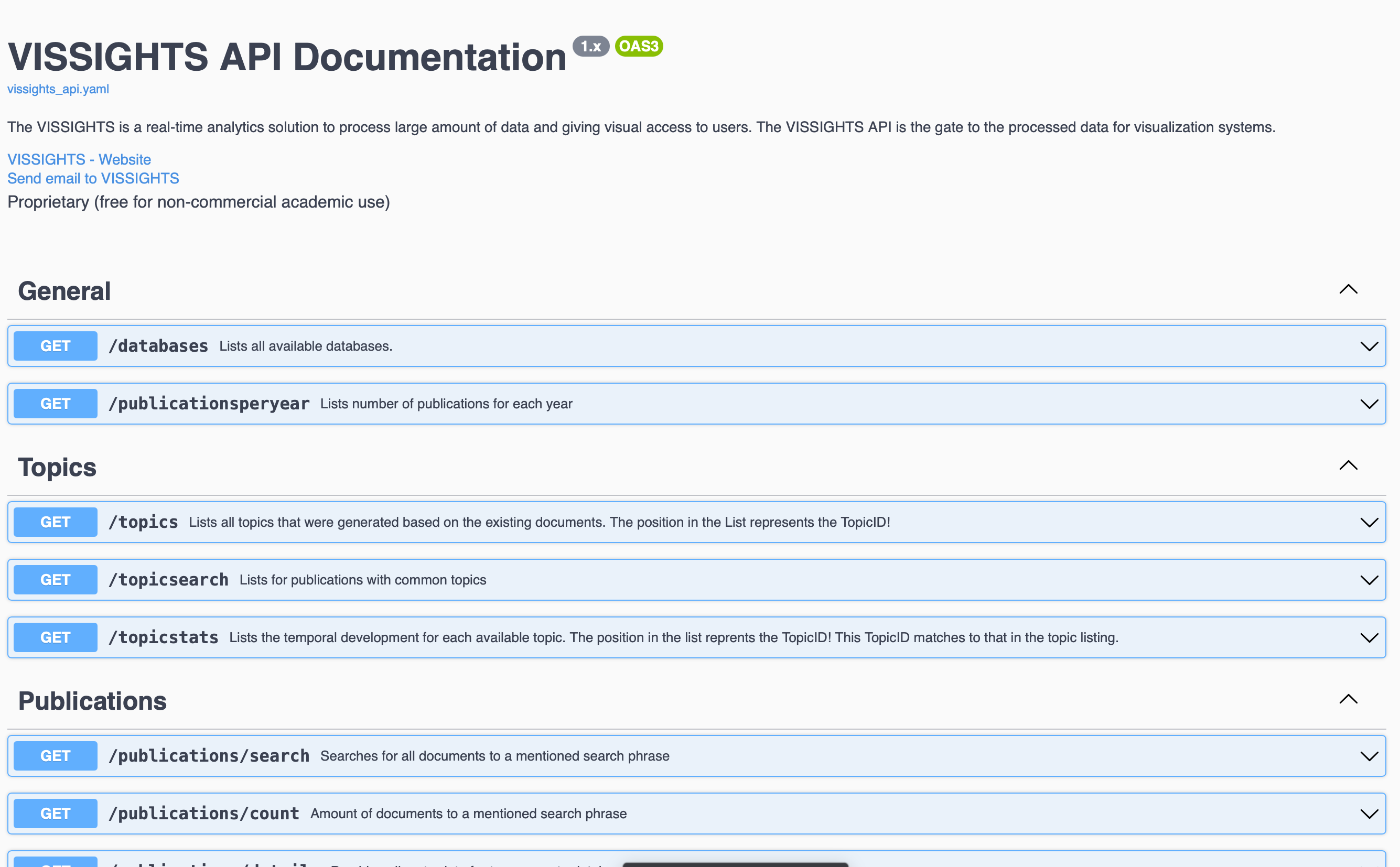 VISSIGHTS API Documentation
