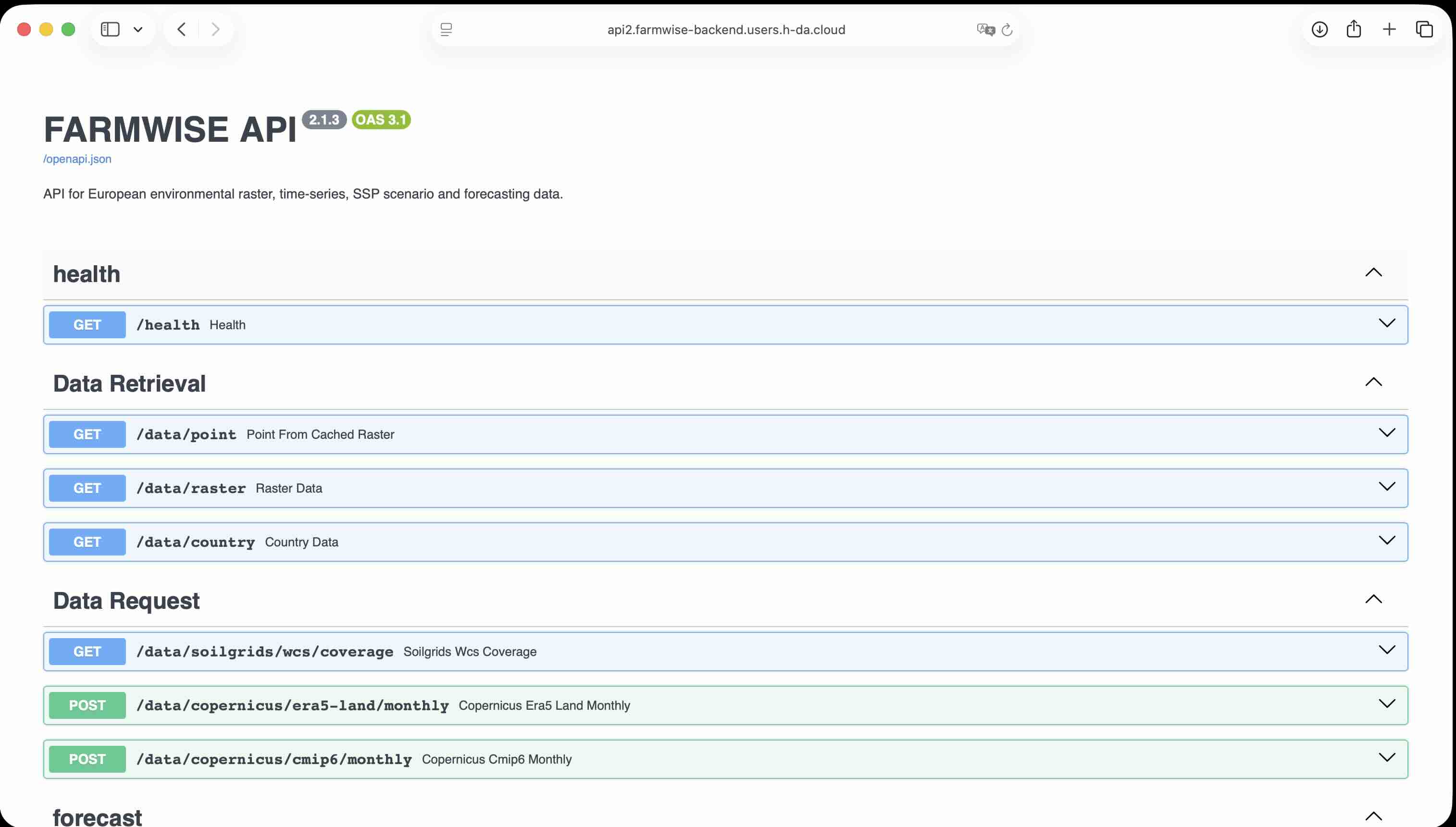 FARMWISE Data API V2.0