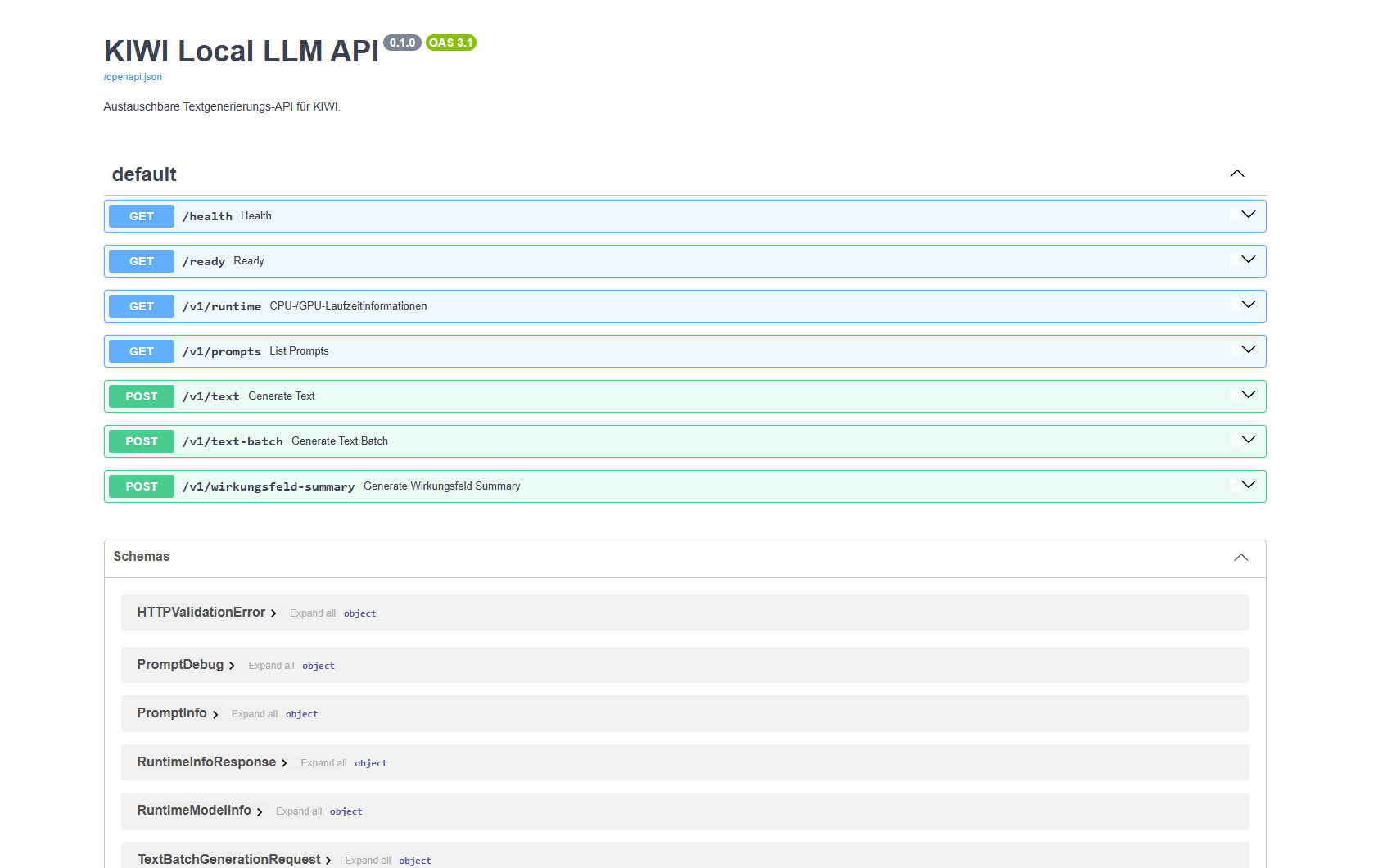 KIWI Local LLM API
