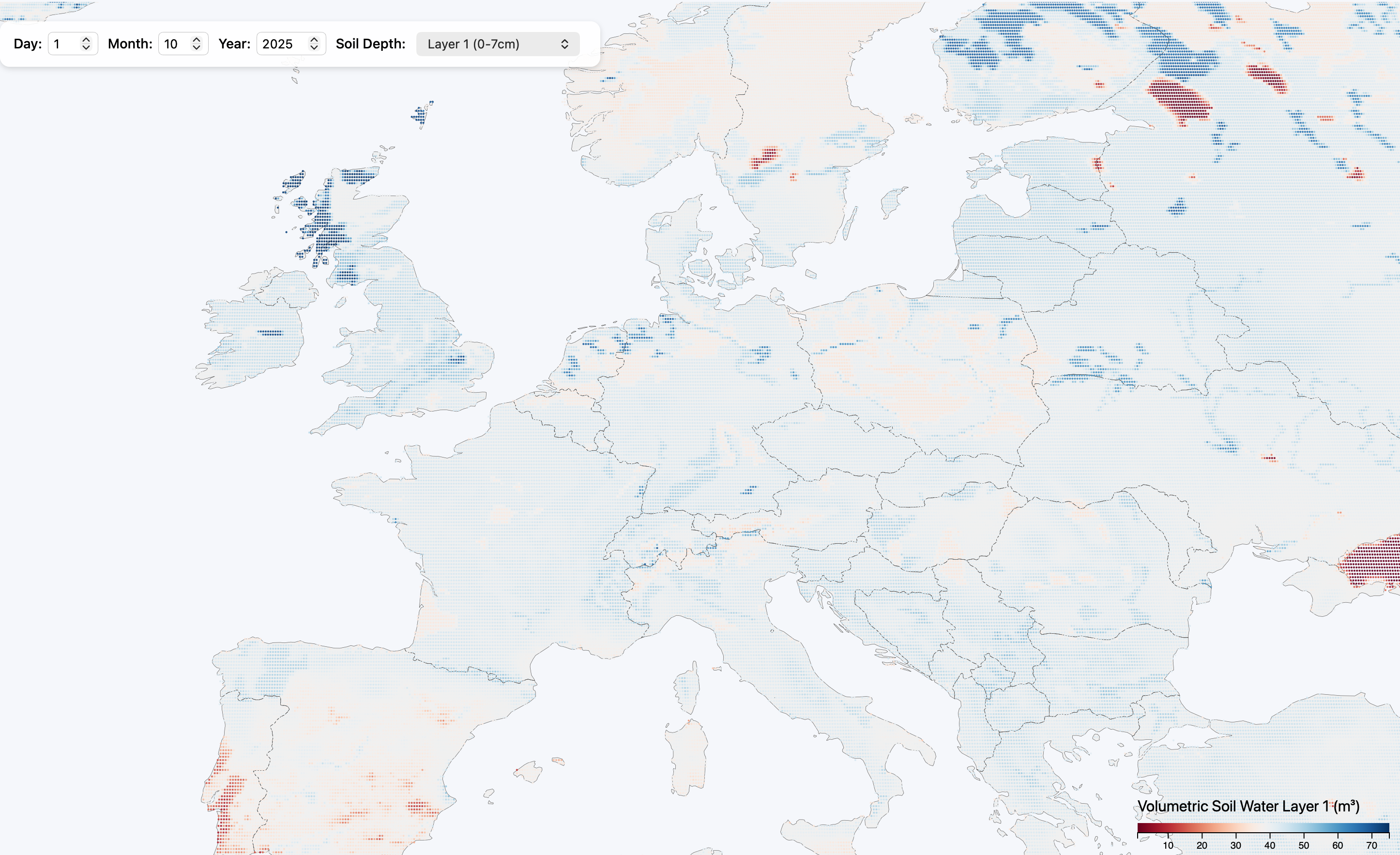 EU Map - Volumetric Soil Water